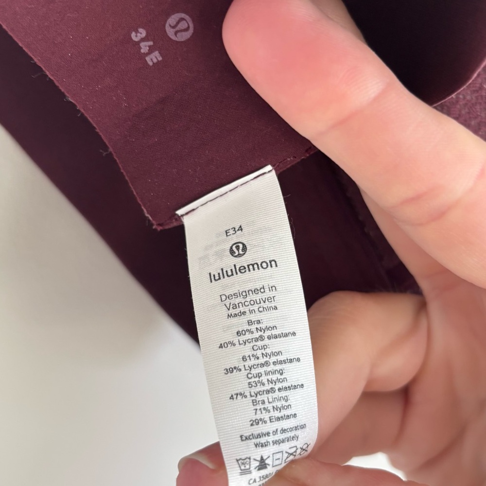 Lululemon Awake to Lace Bra 34E in Garnet Red and Beige - Picture 10 of 10